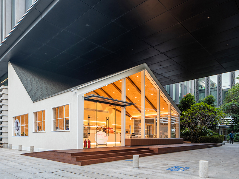 Café con estructura de madera del lago Songshan Huawei